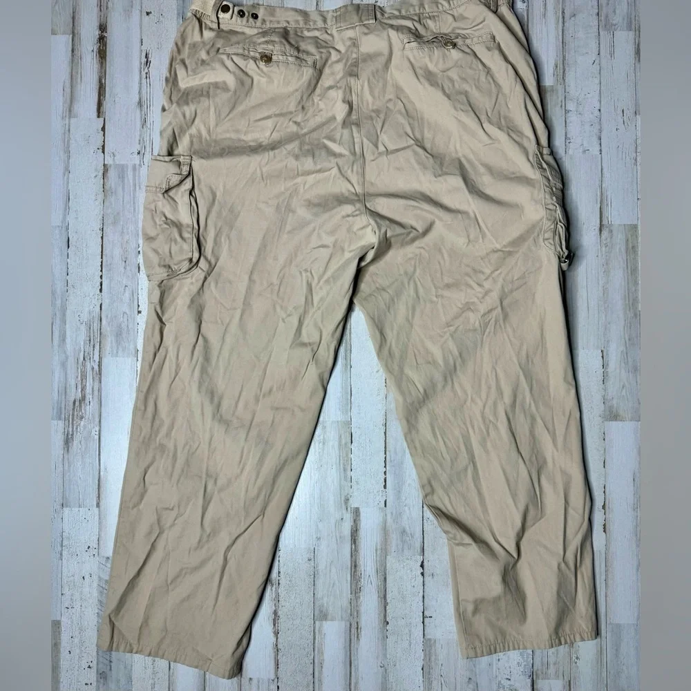 Orvis Pants 42 Men Beige Cargo Zip Front Adjustable Waist Straight Pockets - Picture 11 of 11
